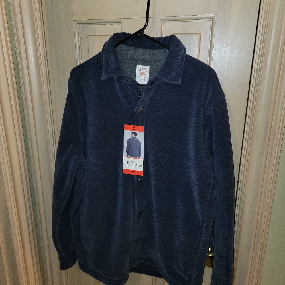 Mens Sz M NEW Shacket Gray Stretch Fleece Lined Jacket Copper & Oak - Picture 11 of 11